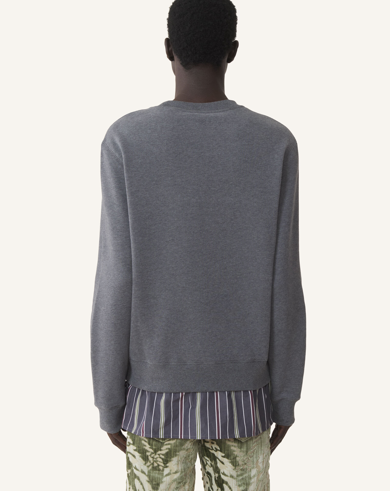 SWEAT SUPERPOSÉ EN COTON ET CACHEMIRE Lanvin SWEAT SUPERPOSÉ EN COTON ET CACHEMIRE Anthracite RMSS0101F013A26