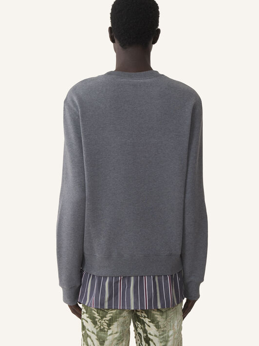SWEAT SUPERPOSÉ EN COTON ET CACHEMIRE Lanvin SWEAT SUPERPOSÉ EN COTON ET CACHEMIRE Anthracite RMSS0101F013A26