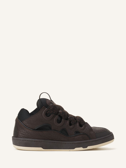 Lanvin SNEAKERS CURB EN CUIR EFFET DINO Noir/Ebene FUSKDK12DINOA26