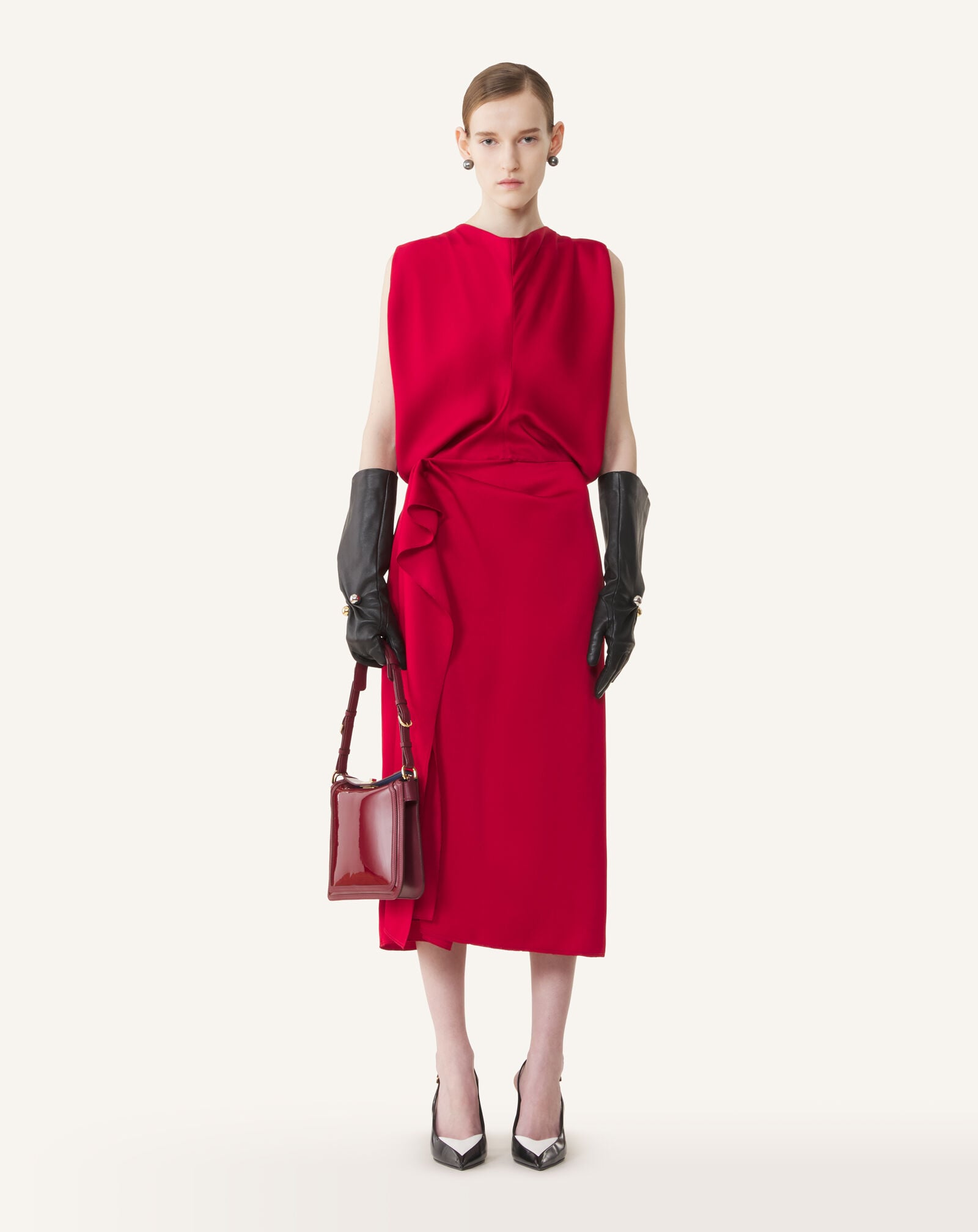 SLEEVELESS DRAPED DRESS Lanvin SLEEVELESS DRAPED DRESS Ruby RWDR00086390A26