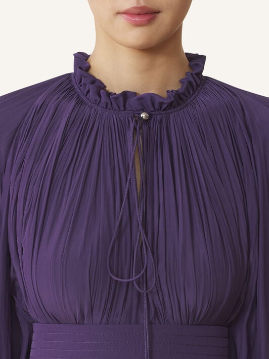 KURZES KLEID AUS CHARMEUSE Lanvin KURZES KLEID AUS CHARMEUSE Dunkelviolett RWDR209U4778H20