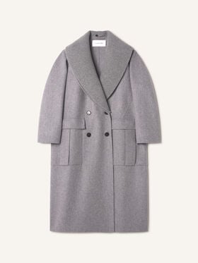 Lanvin MANTEAU EN LAINE CACHEMIRE DOUBLE FACE Gris Chine RWCO05216374A26