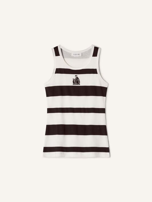 DÉBARDEUR BRODÉ LA MÈRE ET L'ENFANT EN JERSEY CÔTELÉ Lanvin DÉBARDEUR BRODÉ LA MÈRE ET L'ENFANT EN JERSEY CÔTELÉ Noir/Blanc RWTS0067J319E26
