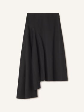 Lanvin JUPE ASYMÉTRIQUE EN LAINE Noir RWST00514885H26