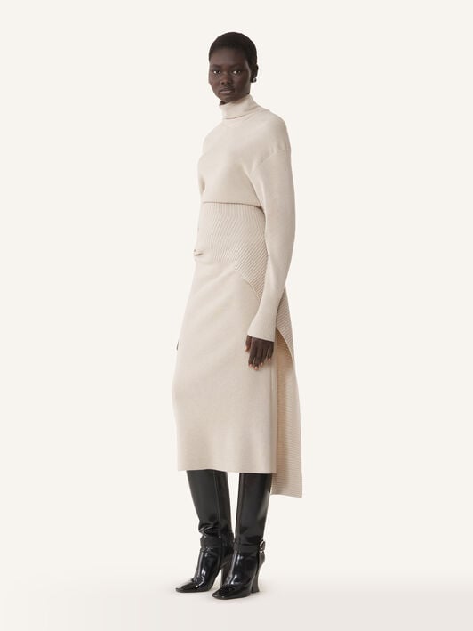 ROBE MI-LONGUE EN LAINE ET CACHEMIRE Lanvin ROBE MI-LONGUE EN LAINE ET CACHEMIRE Lune RWDR0040K065H25