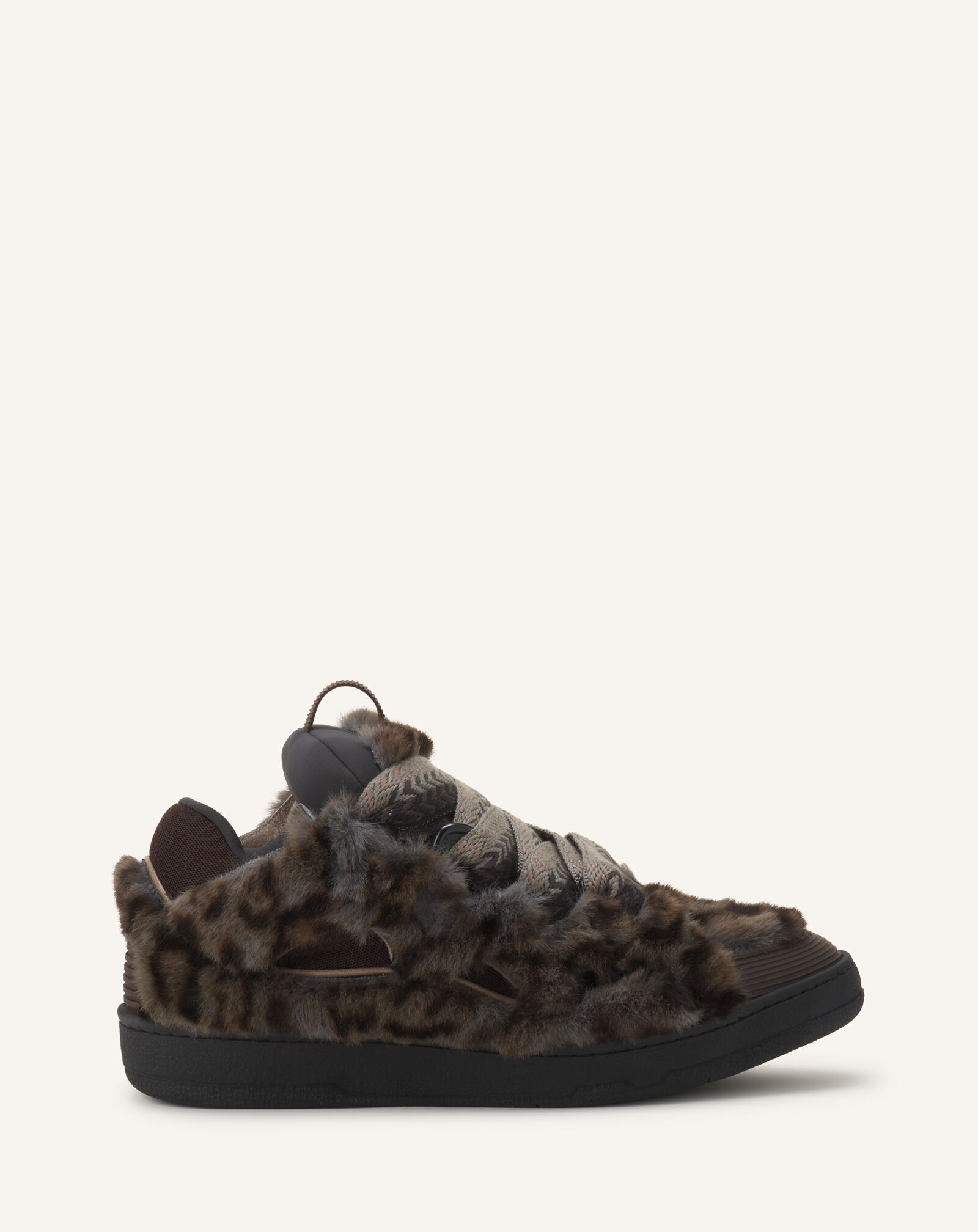 CURB SNEAKERS IN FAUX FUR Lanvin CURB SNEAKERS IN FAUX FUR Grey/Dark Brown FUSKDK12FAFUA26