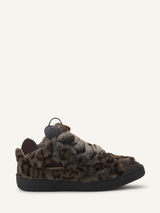 CURB SNEAKERS IN FAUX FUR Lanvin CURB SNEAKERS IN FAUX FUR Grey/Dark Brown FUSKDK12FAFUA26
