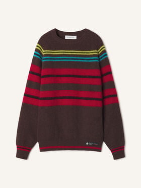 Lanvin PULL À RAYURES EN LAINE ET EN CACHEMIRE Ebene RMPO0021K128A26