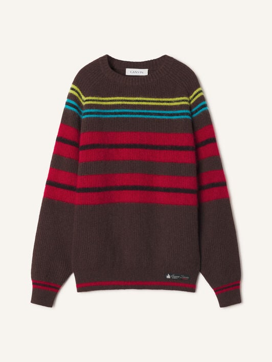 TEXTURED CREW NECK SWEATER Lanvin TEXTURED CREW NECK SWEATER Ebony RMPO0021K128A26