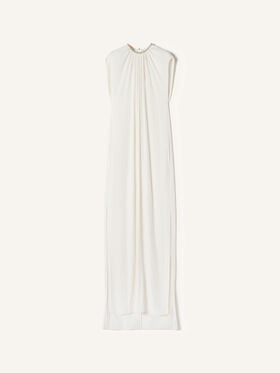 BESTICKTES KLEID AUS CHARMEUSE Lanvin BESTICKTES KLEID AUS CHARMEUSE Gebrochenes Weiß RWDR90294778P26