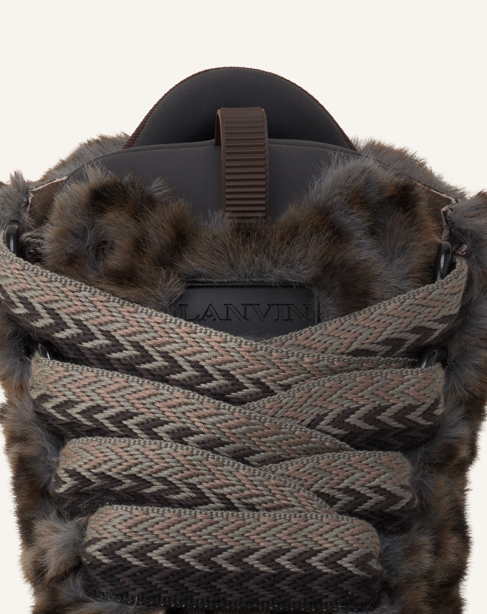 CURB SNEAKERS IN FAUX FUR Lanvin CURB SNEAKERS IN FAUX FUR Grey/Dark Brown FUSKDK12FAFUA26
