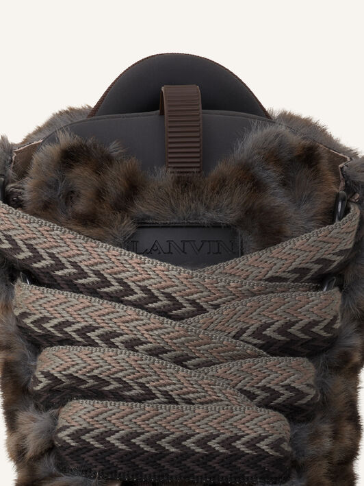 CURB SNEAKERS IN FAUX FUR Lanvin CURB SNEAKERS IN FAUX FUR Grey/Dark Brown FUSKDK12FAFUA26