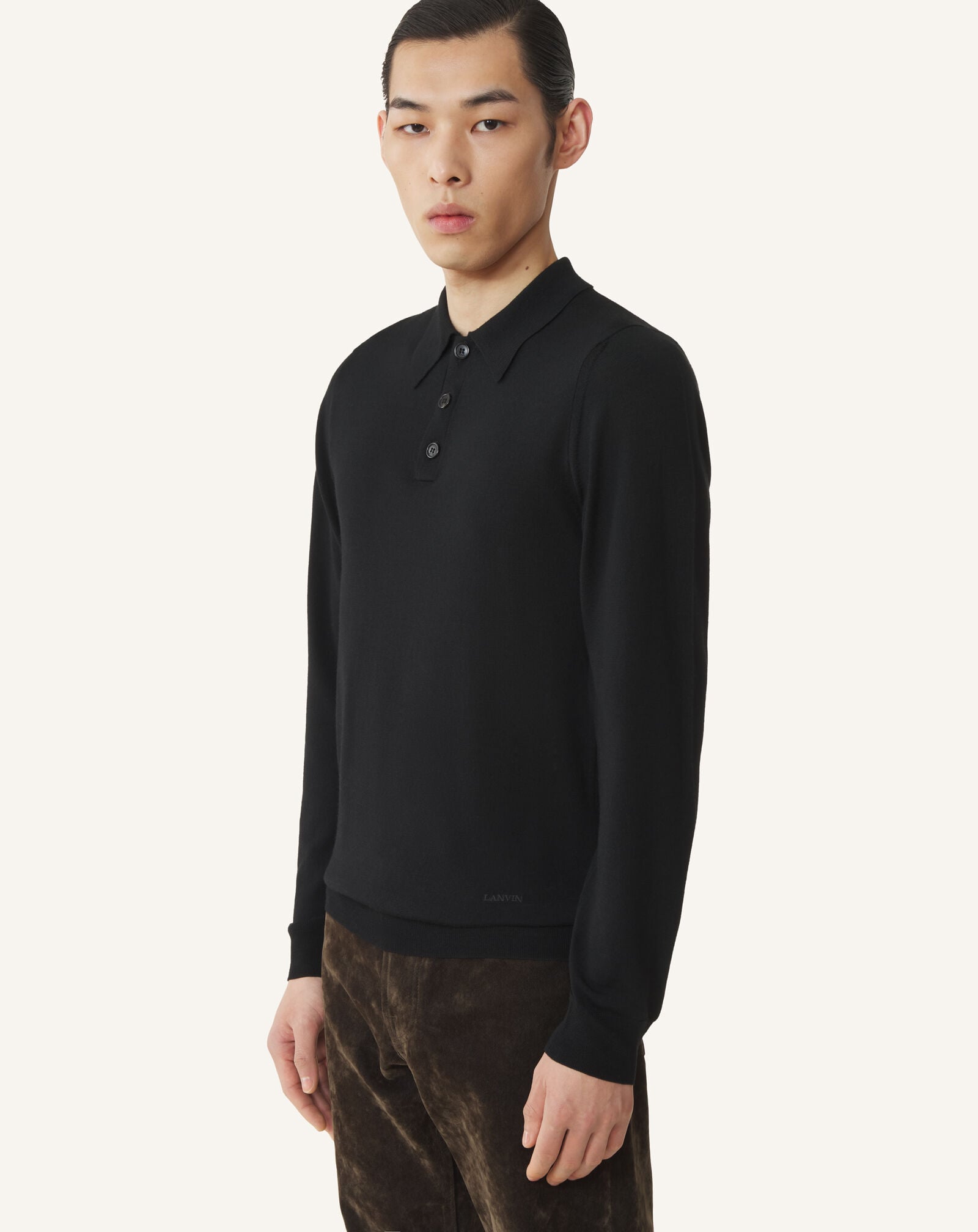 Lanvin POLO NECK LONG-SLEEVE JUMPER Black RMPL0012K099A26