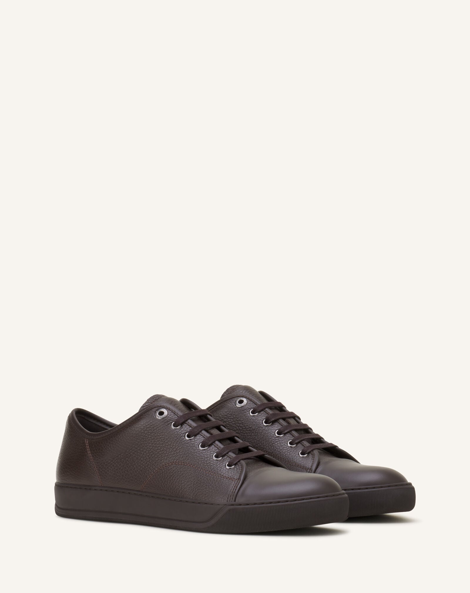 DBB1 SNEAKERS IN NAPPA AND GRAINED LEATHER Lanvin DBB1 SNEAKERS IN NAPPA AND GRAINED LEATHER Chocolate FMSKDBB1GNLEA26