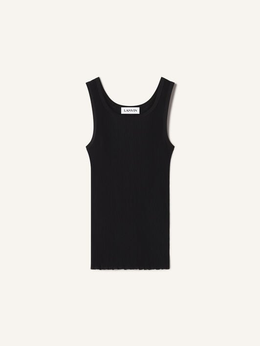 DÉBARDEUR EN JERSEY PLISSÉ Lanvin DÉBARDEUR EN JERSEY PLISSÉ Noir RMTS0132J049P26