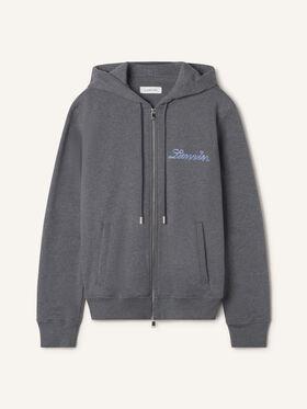 Lanvin HOODIE ZIPPÉ RUBAN LANVIN EN COTON ET CACHEMIRE Charbon RMHO0007F013A26