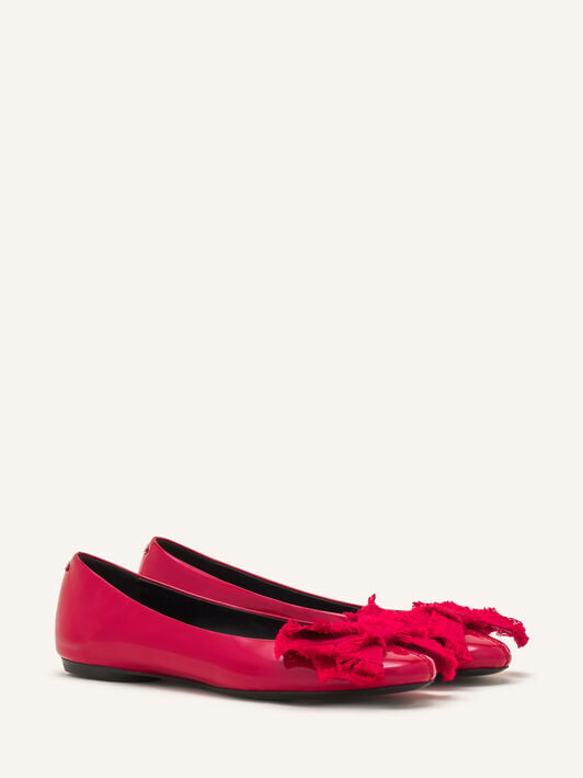 BALLERINE THE BOW EN CUIR VERNI Lanvin BALLERINE THE BOW EN CUIR VERNI Rouge FWBAMB0GVEGGH26