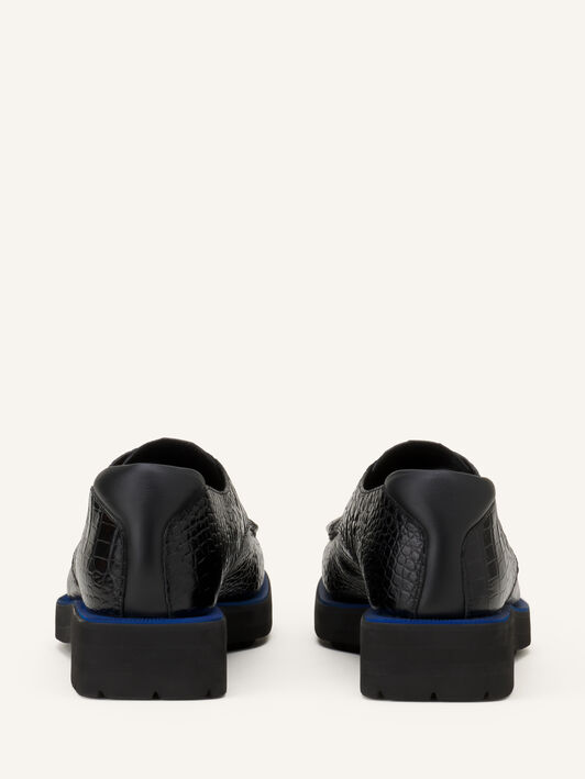 Lanvin LACE UP CROCO Black/Blue FMSHGY00CROCA26