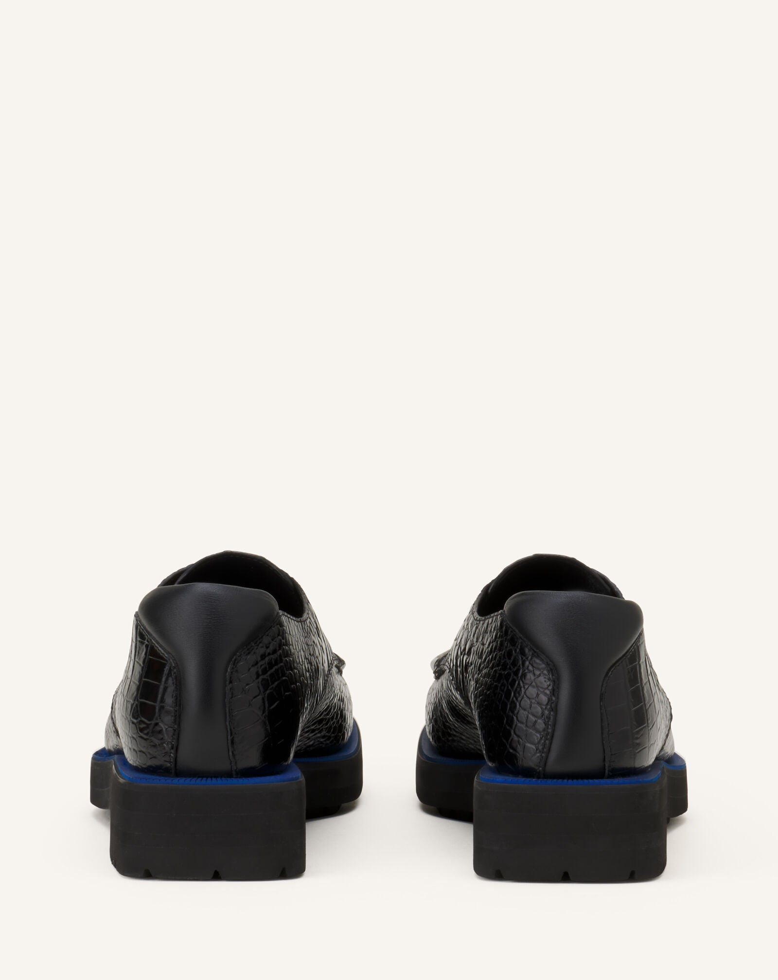 Lanvin LACE UP CROCO Black/Blue FMSHGY00CROCA26
