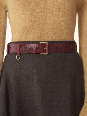 Lanvin CEINTURE LANVIN SIGNATURE EN CUIR IMPRIMÉ CROCODILE Marron AWBECCB5VECCH26