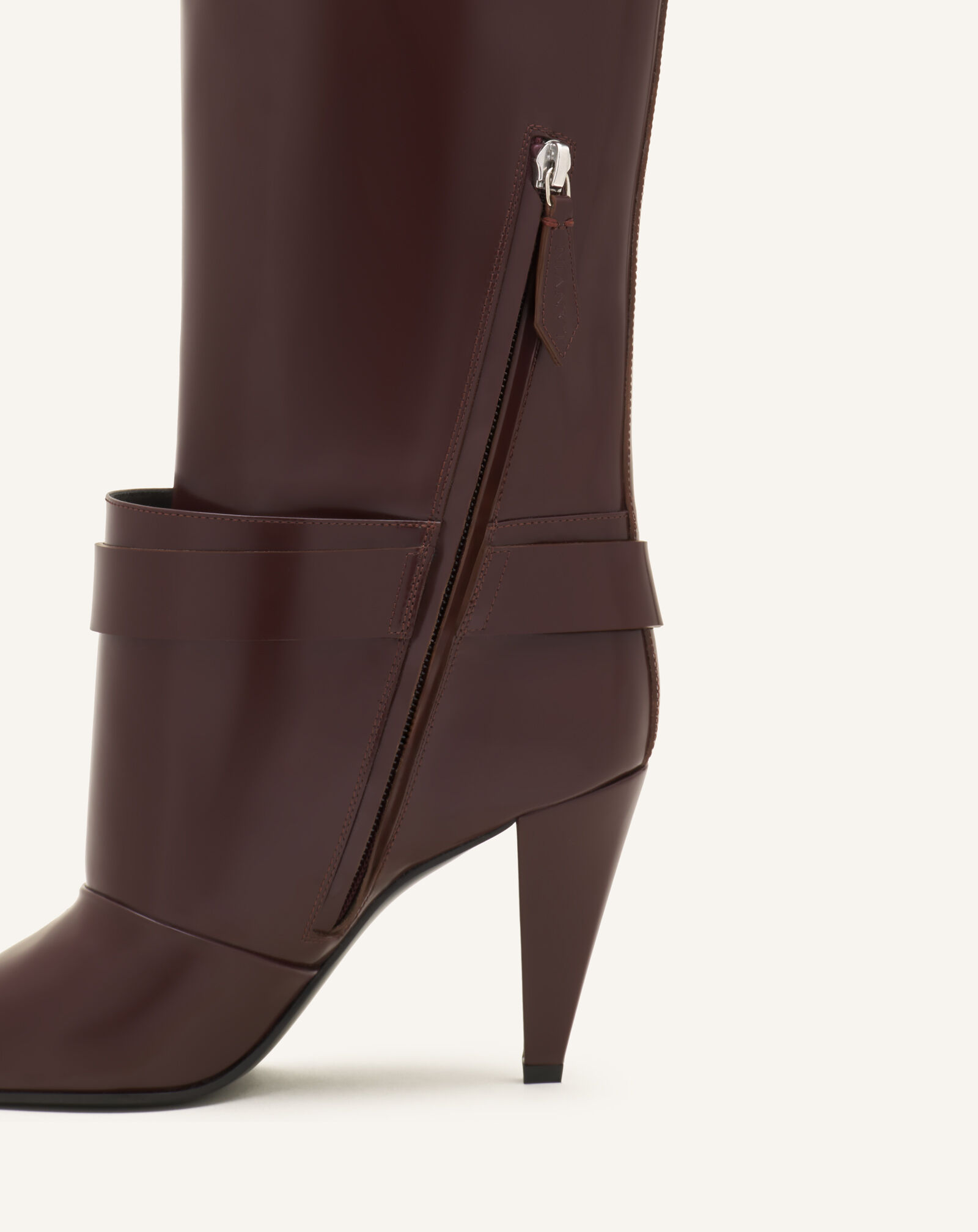 Lanvin KNEE BOOT POINTED TOE HIGH HEEL 90MM Brown FWBOMF07SPAZH26