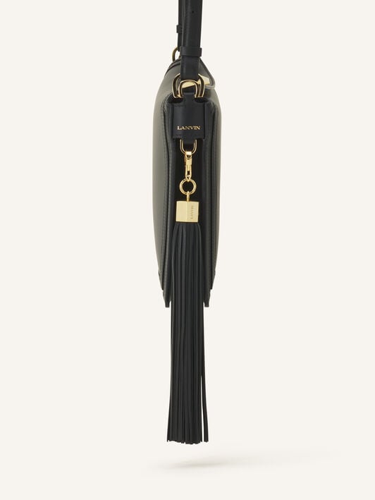 TASCHENANHÄNGER MIT POMPON AUS LEDER Lanvin TASCHENANHÄNGER MIT POMPON AUS LEDER Schwarz LWSLJYP2NAPAE26