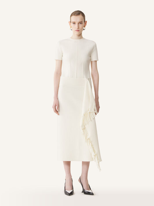 FRINGES DRAPED MIDI SKIRT Lanvin FRINGES DRAPED MIDI SKIRT Moon RWST0001K125A26