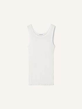 Lanvin CANOTTA PLISSETTATA IN JERSEY Bianco RMTS0132J049P26