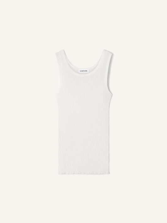 PLISSIERTES TANKTOP AUS JERSEY Lanvin PLISSIERTES TANKTOP AUS JERSEY Weiß RMTS0132J049P26
