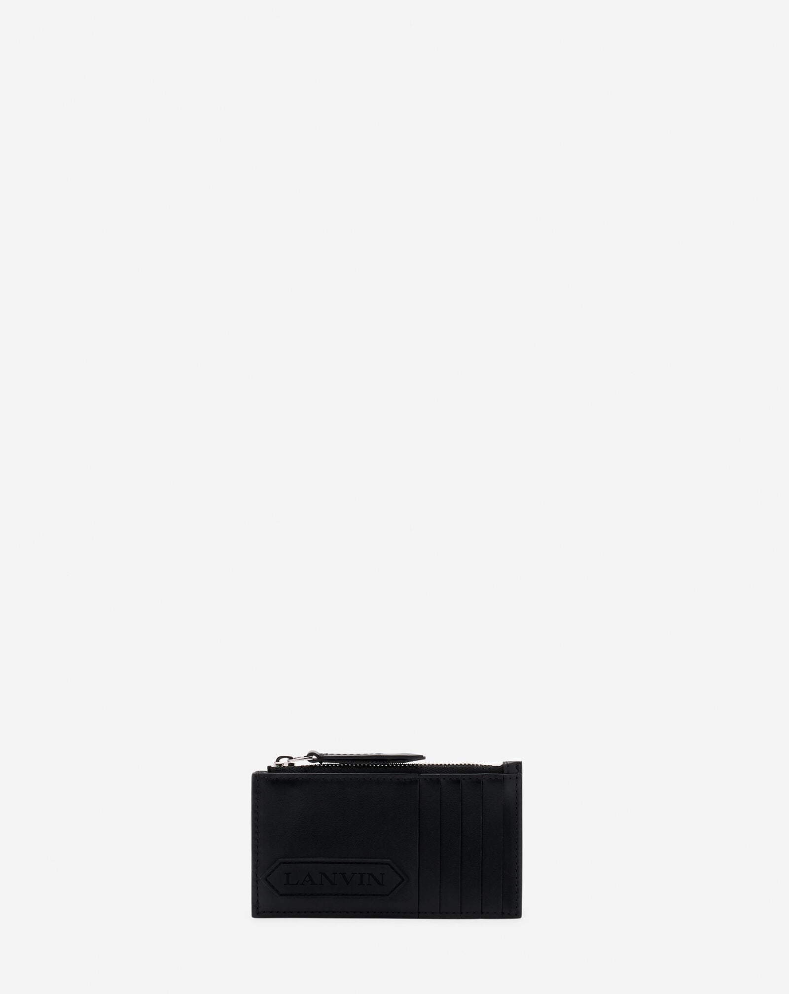Lanvin PORTE-CARTES LANVIN SIGNATURE EN CUIR Noir LMSLSWZ3TOPSP24