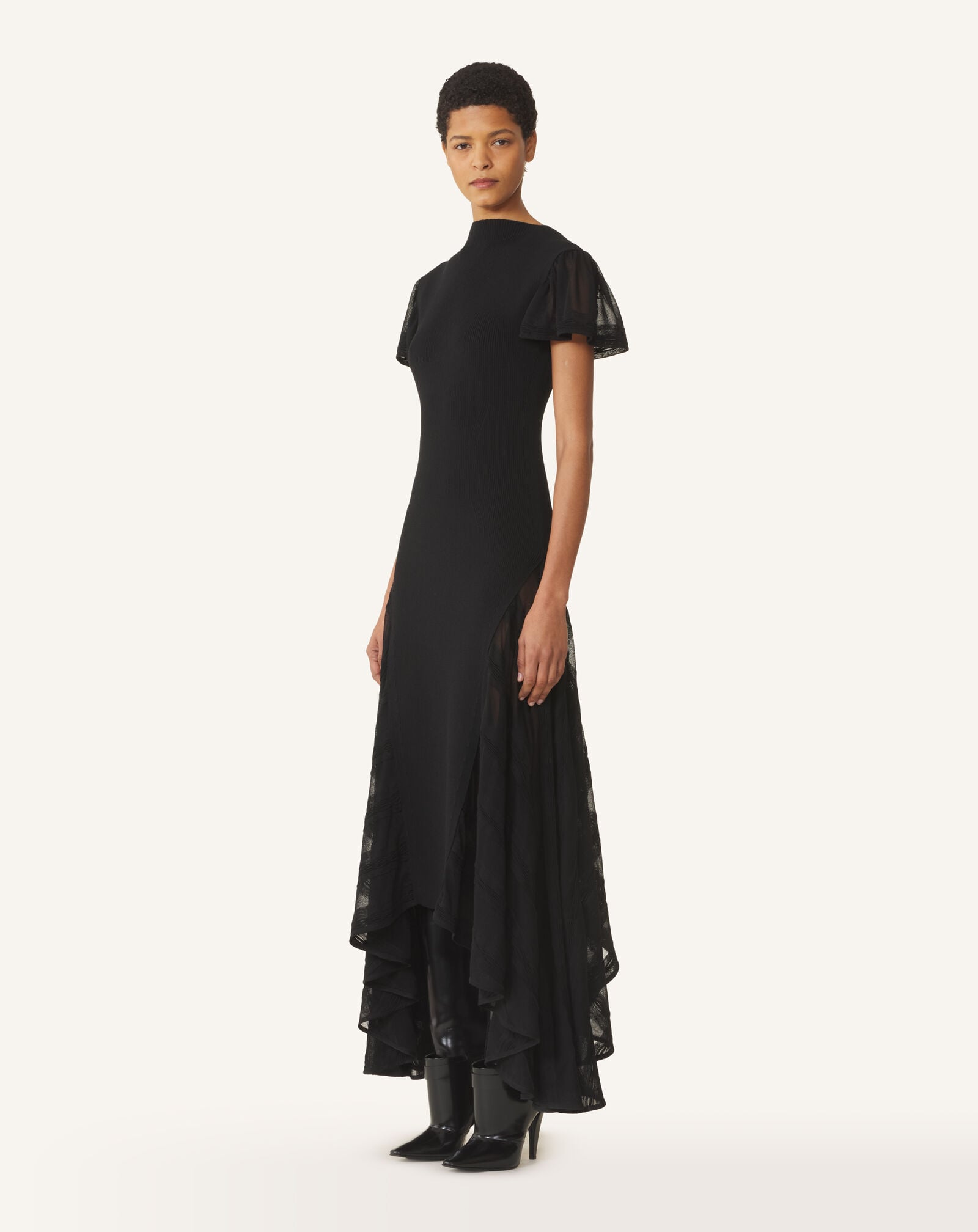 FLARED DRESS WITH GODETS Lanvin FLARED DRESS WITH GODETS Black RWDR0081K121H26