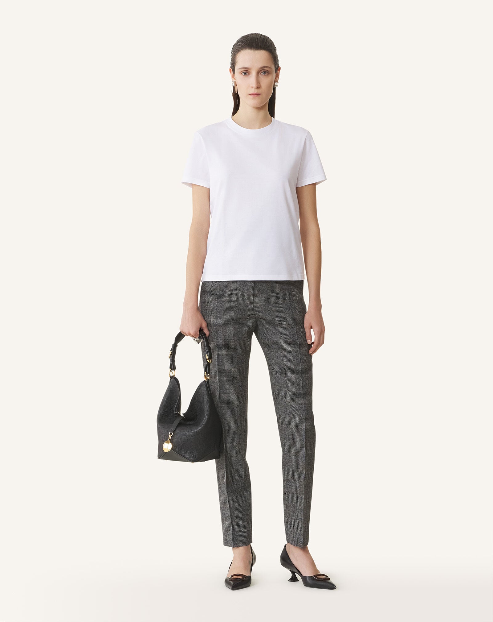 COTTON T-SHIRT WITH RIBBON DETAIL in Optic White | Lanvin®