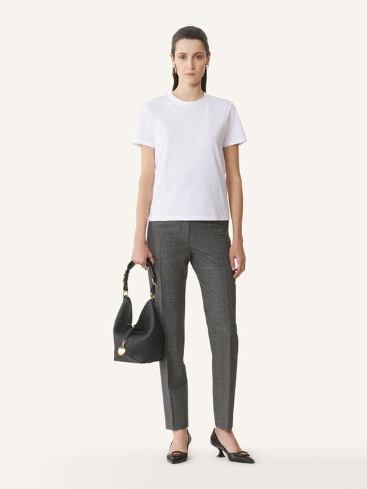 COTTON T-SHIRT WITH RIBBON DETAIL Lanvin COTTON T-SHIRT WITH RIBBON DETAIL Optic White RWTS0024J040H25