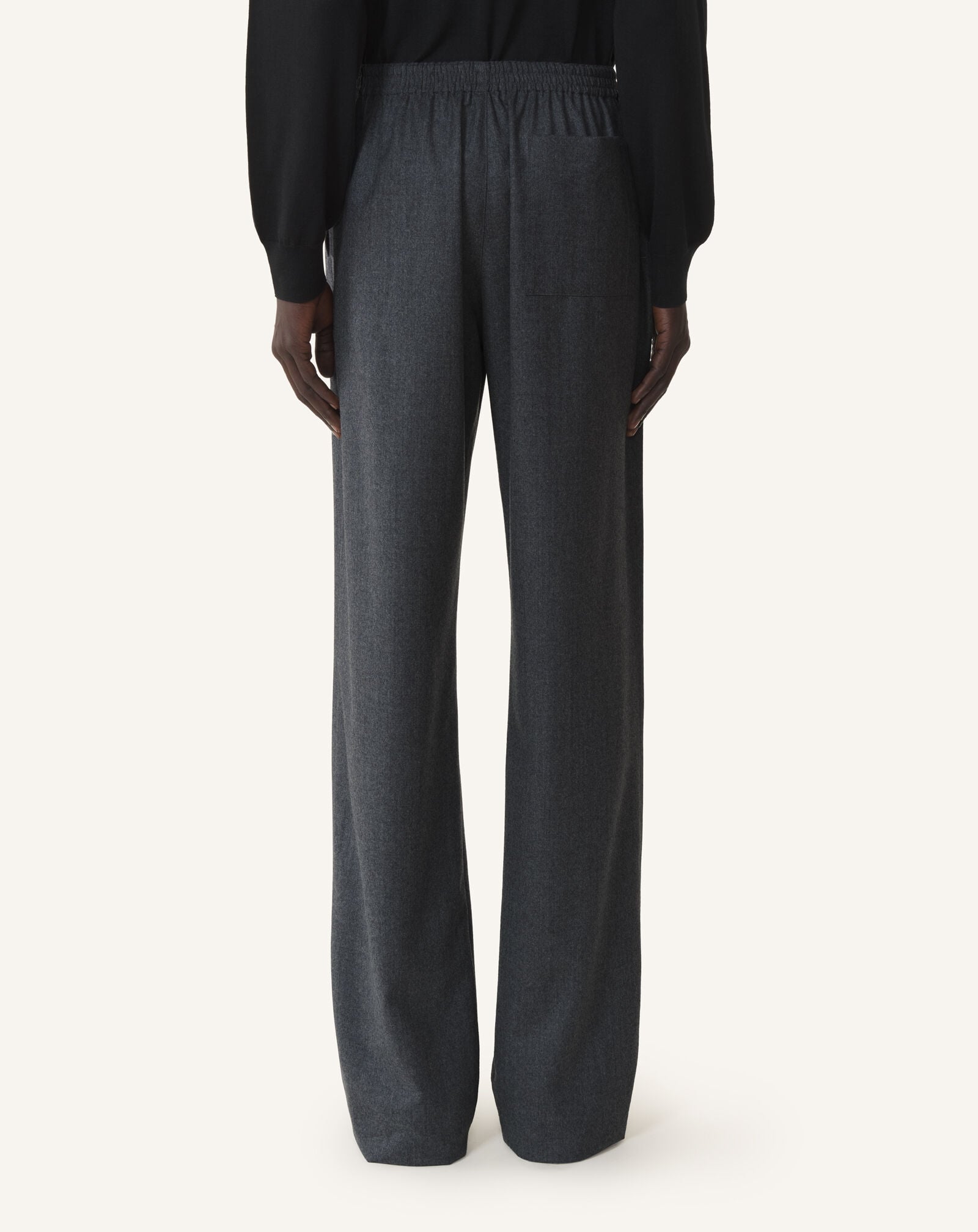FLUID WOOL FLANNEL TROUSERS Lanvin FLUID WOOL FLANNEL TROUSERS Charcoal RMTR00286383A26