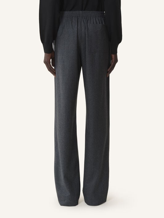 FLUID WOOL FLANNEL TROUSERS Lanvin FLUID WOOL FLANNEL TROUSERS Charcoal RMTR00286383A26