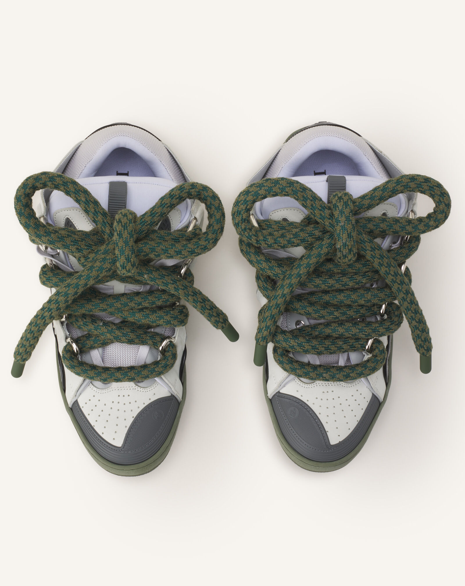 SNEAKERS CURB EFFET SERPENT EN CUIR Lanvin SNEAKERS CURB EFFET SERPENT EN CUIR Gris clair/Vert FUSKDK12DRCOH25