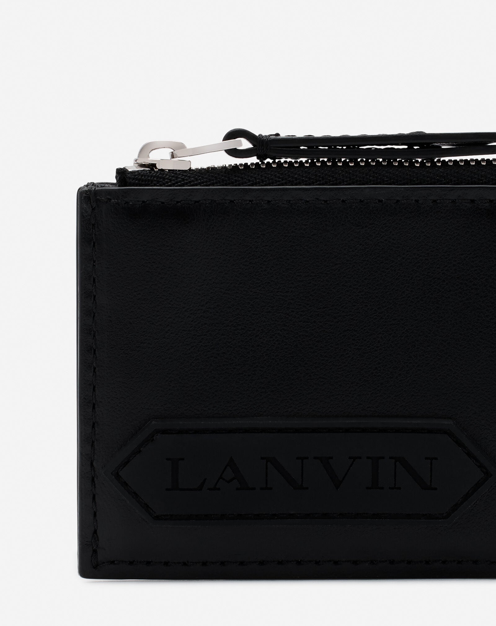 Lanvin PORTE-CARTES LANVIN SIGNATURE EN CUIR Noir LMSLSWZ3TOPSP24