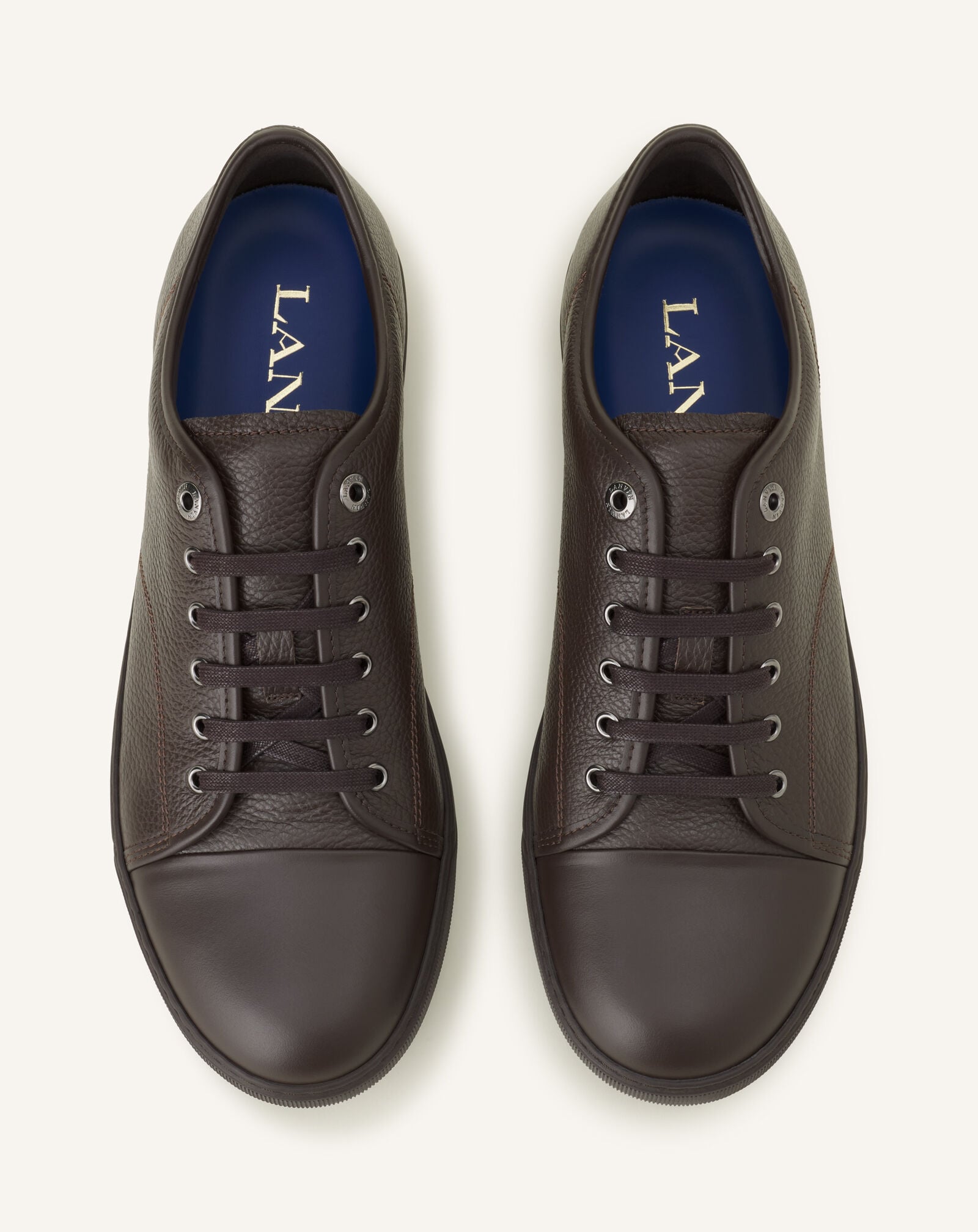 Lanvin SNEAKERS DBB1 EN CUIR NAPPA ET CUIR GRAINÉ Chocolat FMSKDBB1GNLEA26