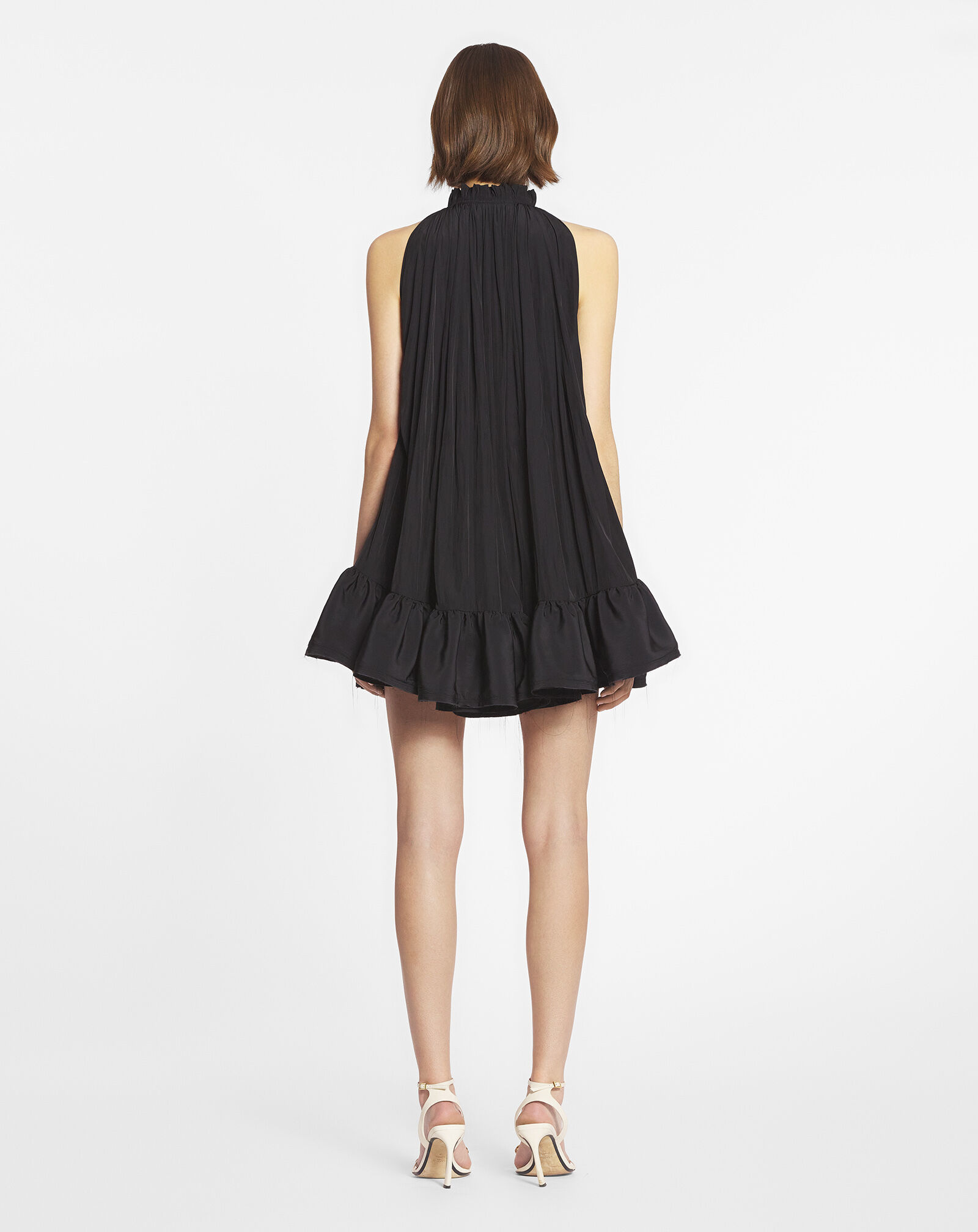 KURZES KLEID MIT RÜSCHEN Lanvin KURZES KLEID MIT RÜSCHEN Schwarz RWDRC0734778A24