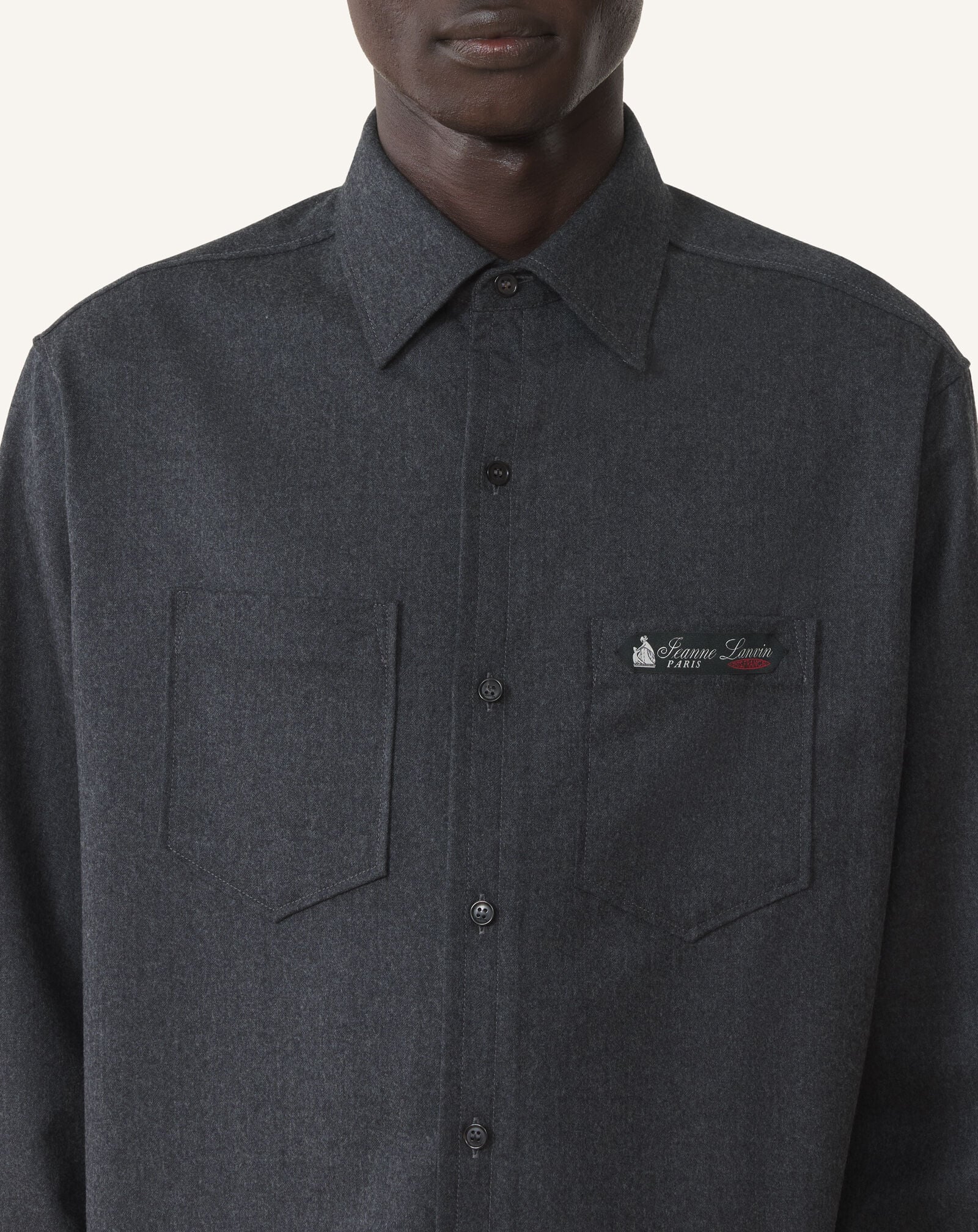 REGULAR FIT OVERSHIRT Lanvin REGULAR FIT OVERSHIRT Charcoal RMSI00136383A26