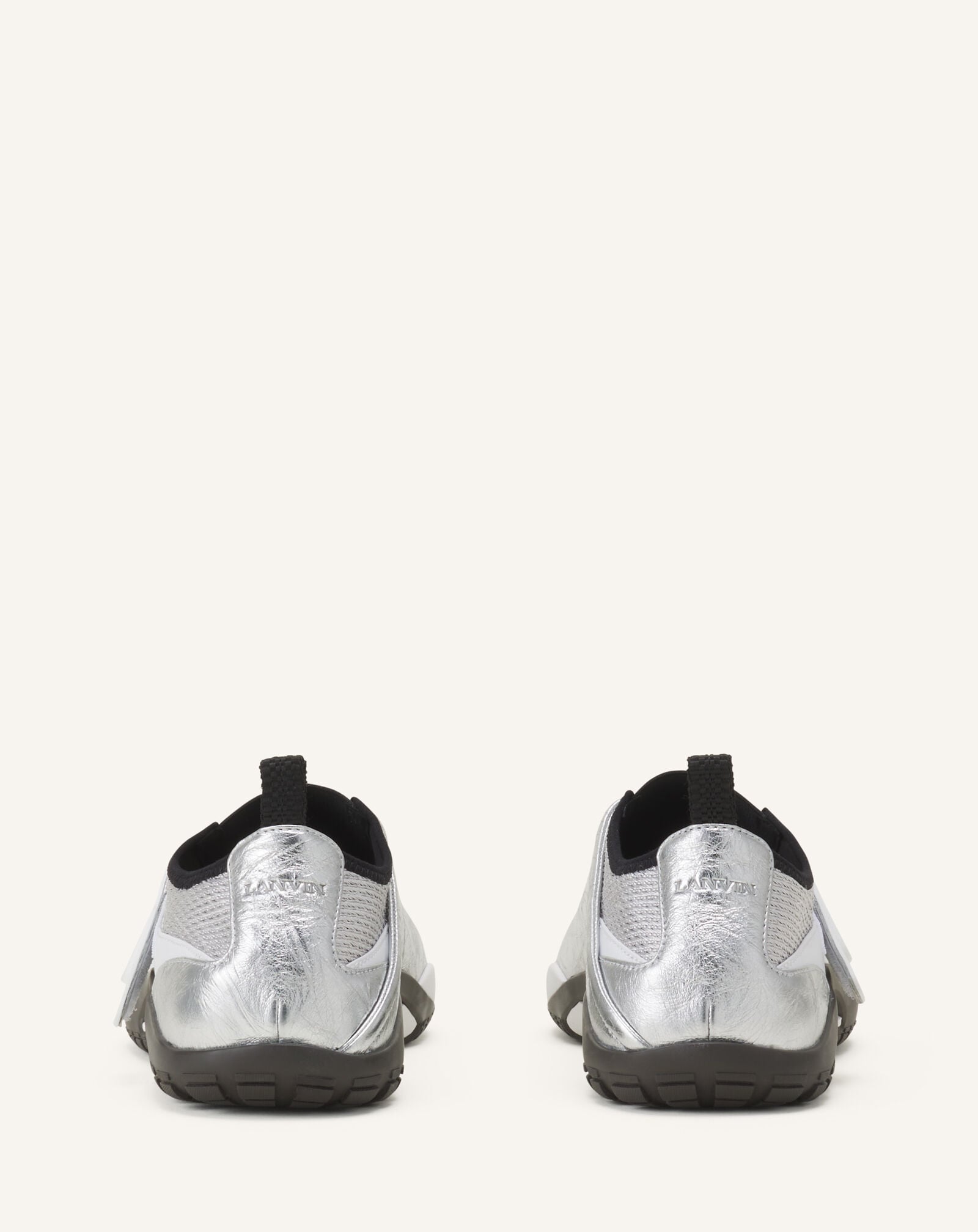 SNEAKER LNV1 EN CUIR METALLISE FROISSE Lanvin SNEAKER LNV1 EN CUIR METALLISE FROISSE Noir/Argent FUSKDK0IKNMCE26