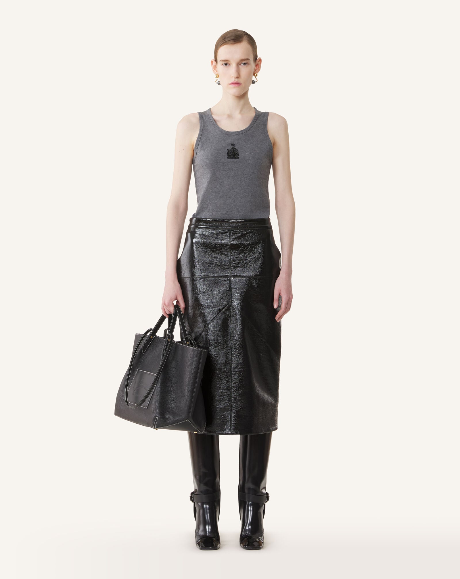 DÉBARDEUR BRODÉ LA MÈRE ET L'ENFANT EN JERSEY Lanvin DÉBARDEUR BRODÉ LA MÈRE ET L'ENFANT EN JERSEY Gris Fonce Chine RWTS0067J060A26