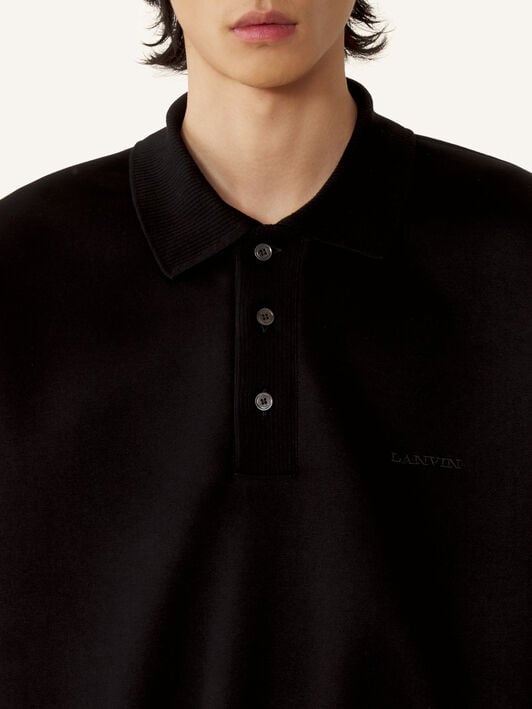 POLO AMPLE EN JERSEY DOUBLE FACE Lanvin POLO AMPLE EN JERSEY DOUBLE FACE Noir/Bleu marine RMPL0051J056E26