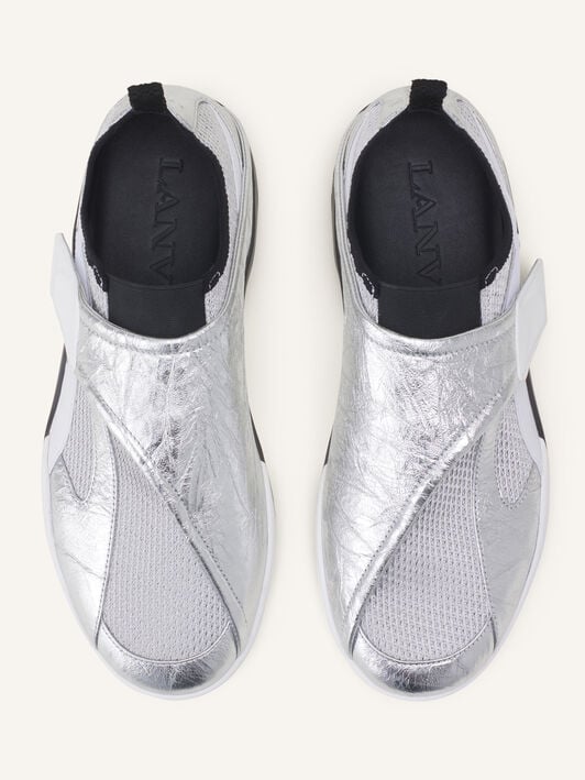 SNEAKER LNV1 EN CUIR METALLISE FROISSE Lanvin SNEAKER LNV1 EN CUIR METALLISE FROISSE Noir/Argent FUSKDK0IKNMCE26