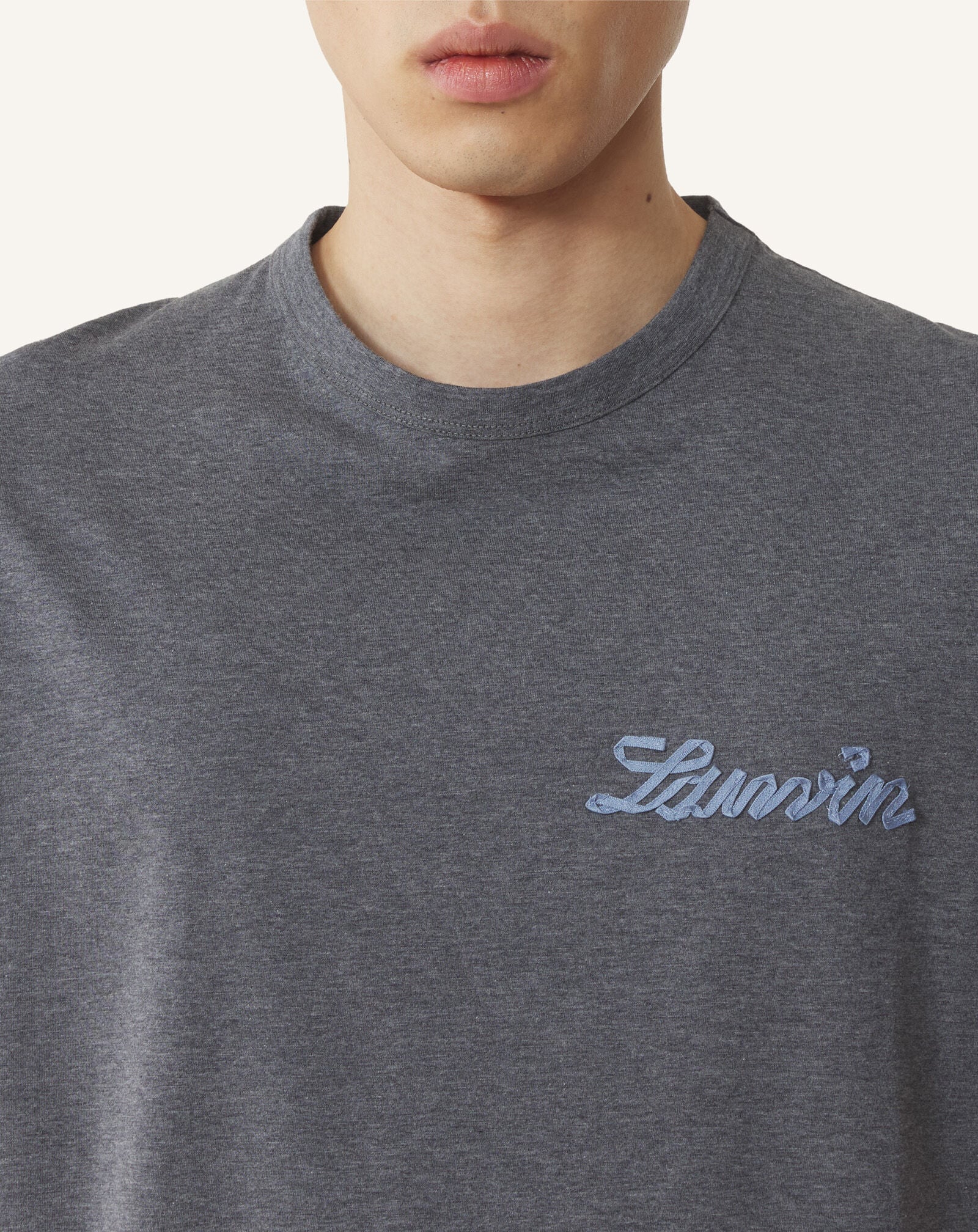 Lanvin T-SHIRT PETIT LOGO LANVIN Charcoal RMTS0012J323A26