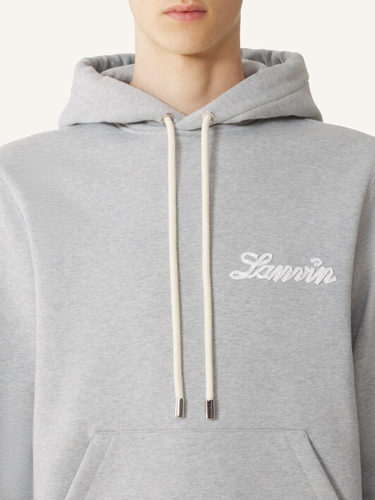 FELPA CON CAPPUCCIO LANVIN RIBBON Lanvin FELPA CON CAPPUCCIO LANVIN RIBBON Grigio Melange RMHO0055F047P26