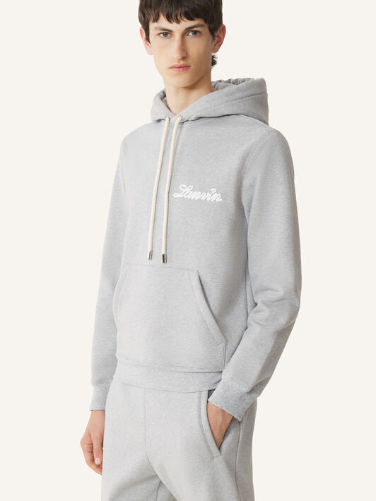 FELPA CON CAPPUCCIO LANVIN RIBBON Lanvin FELPA CON CAPPUCCIO LANVIN RIBBON Grigio Melange RMHO0055F047P26