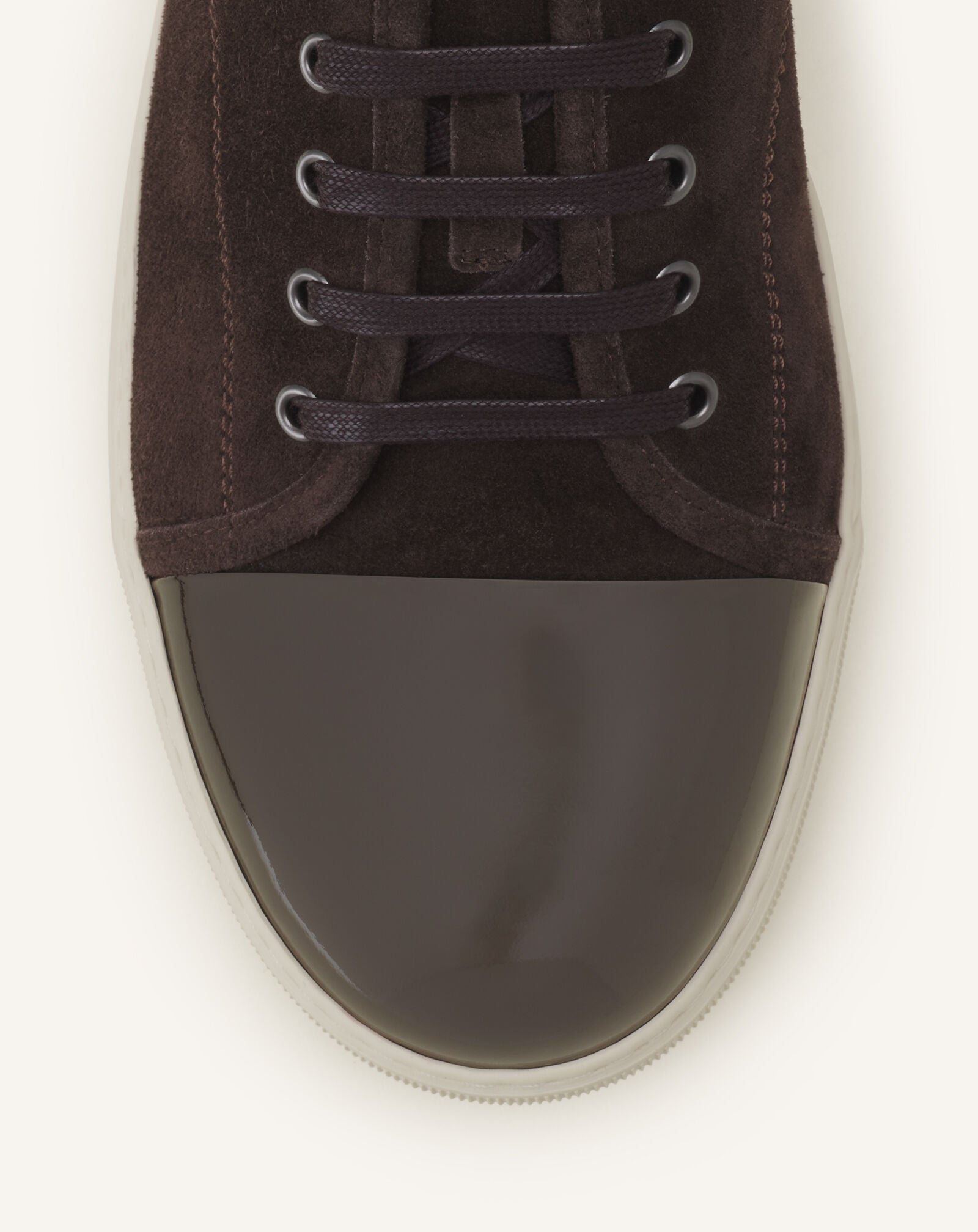 SNEAKERS DBB1 EN CUIR VERNI ET DAIM Lanvin SNEAKERS DBB1 EN CUIR VERNI ET DAIM Marron/Écru FMSKDBB1VBALP15