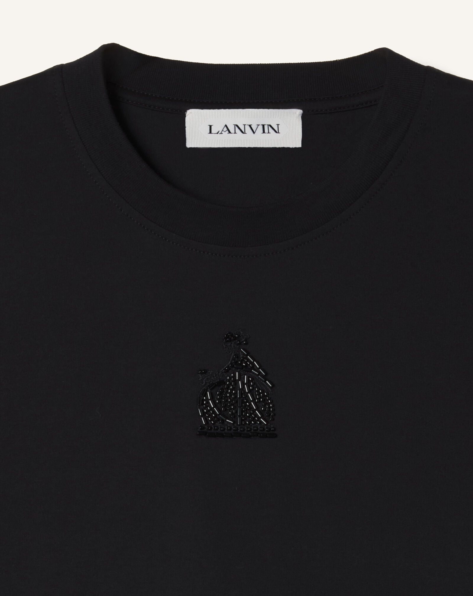 T-SHIRT MOTHER AND CHILD AUS BESTICKTEM BAUMWOLLJERSEY Lanvin T-SHIRT MOTHER AND CHILD AUS BESTICKTEM BAUMWOLLJERSEY Schwarz RMTS0012J320E26