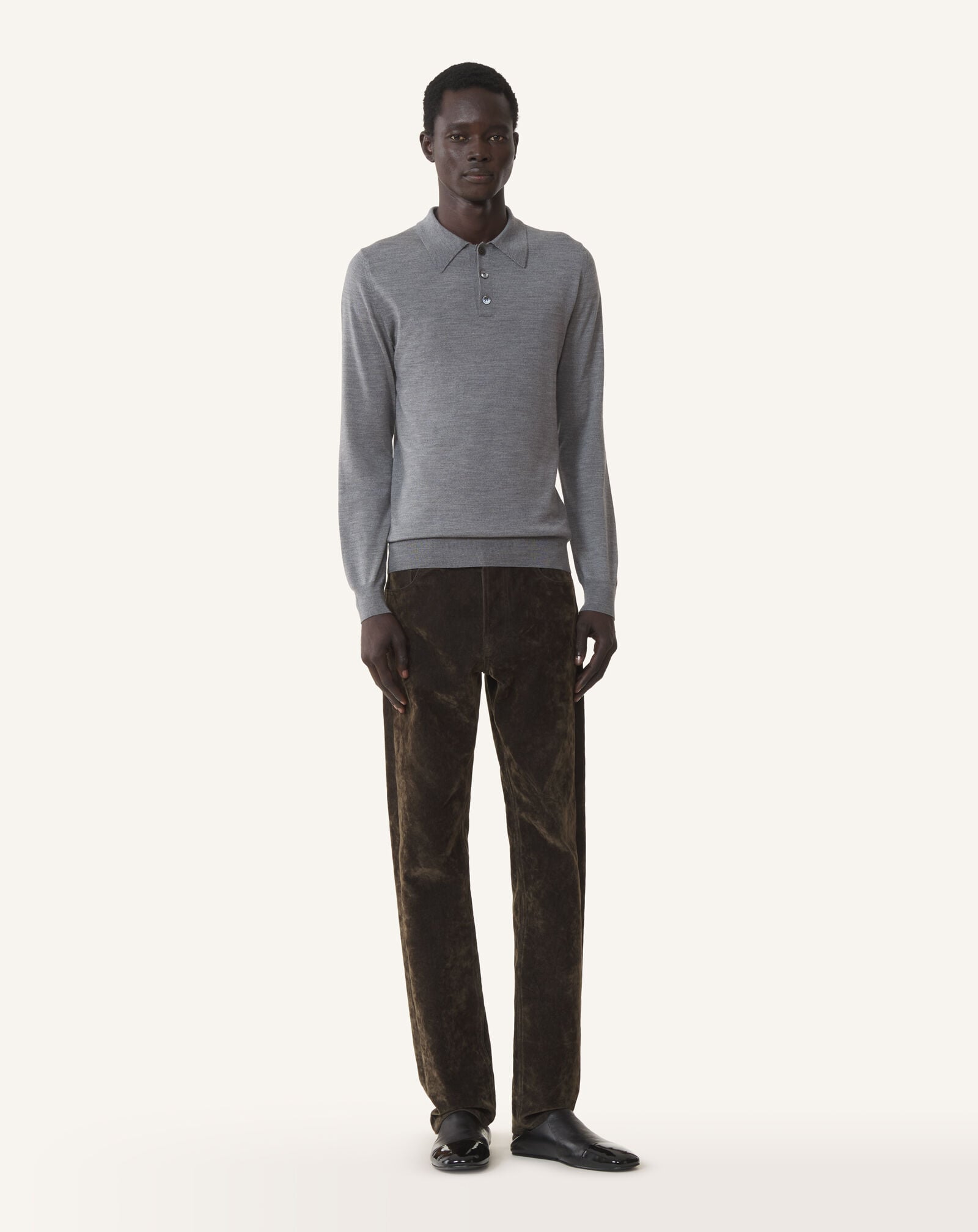 STRAIGHT-FIT DENIM TROUSERS Lanvin STRAIGHT-FIT DENIM TROUSERS Khaki RMTR03266453A26